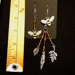 Asymmetrical Bee Earring Set